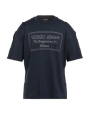 Giorgio Armani Man T-shirt Midnight Blue Size 48 Cotton In Black