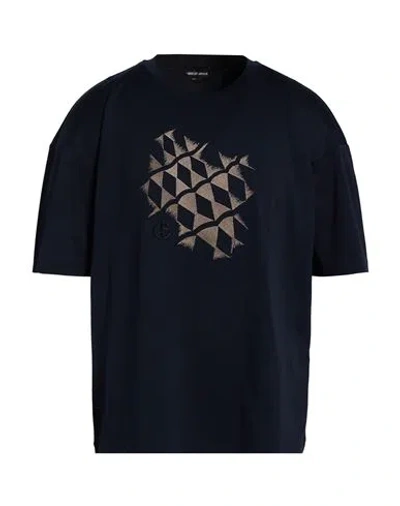 Giorgio Armani Man T-shirt Midnight Blue Size 48 Cotton, Organic Cotton
