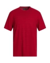 Giorgio Armani Man T-shirt Red Size 48 Viscose, Cashmere, Elastane