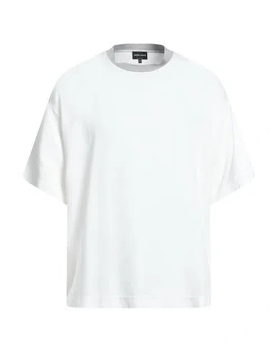 Giorgio Armani Man T-shirt White Size 44 Lyocell, Viscose