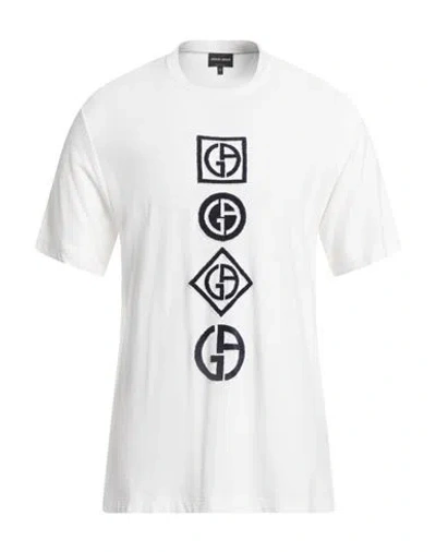 Giorgio Armani Man T-shirt White Size 48 Viscose In White