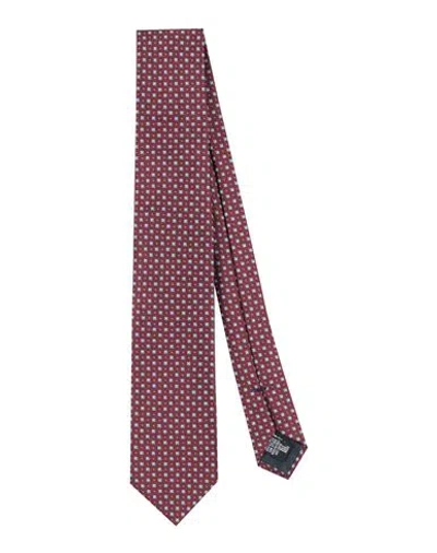 Giorgio Armani Man Ties & Bow Ties Burgundy Size - Silk In Brown