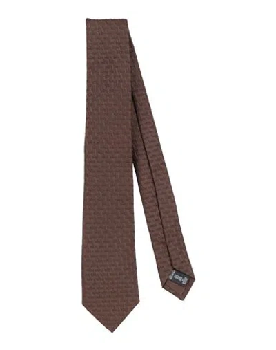 Giorgio Armani Man Ties & Bow Ties Dark Brown Size - Silk