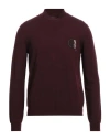 Giorgio Armani Man Turtleneck Burgundy Size 42 Virgin Wool In Red
