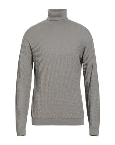 Giorgio Armani Man Turtleneck Grey Size 48 Cotton, Cashmere, Silk In Gray