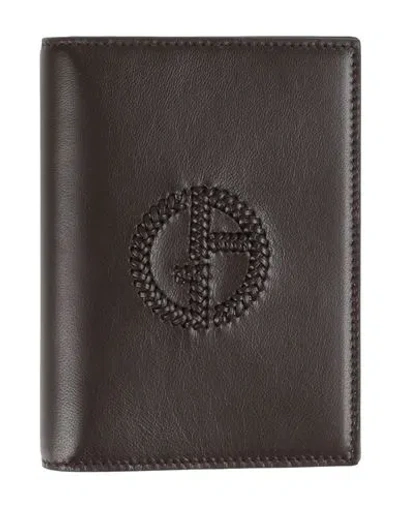 Giorgio Armani Man Wallet Dark Brown Size - Lambskin