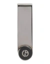 Giorgio Armani Man Wallet Silver Size - Silver, Enamel In Gray