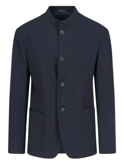 GIORGIO ARMANI MANDARIN-COLLAR WOOL JACKET