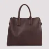Giorgio Armani Calf Leather Shoulder Bag Men In Brown