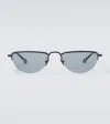 Giorgio Armani Matt Round Sunglasses In Black