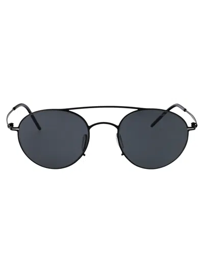 Giorgio Armani Matte Black Metal Sunglasses