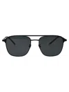 Giorgio Armani Matte Black Steel Sunglasses In Black