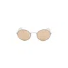 Giorgio Armani Matte Bronze Frame Sunglasses With Round Gold Lenses In Brown