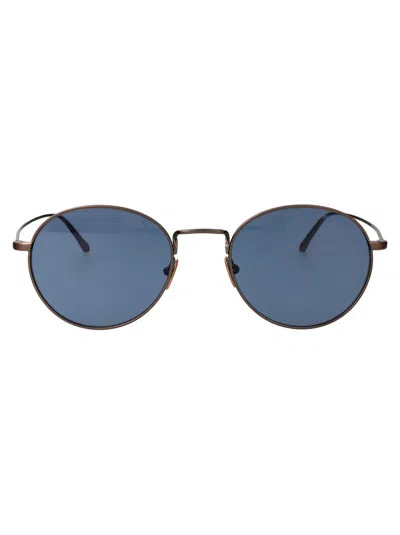 Giorgio Armani Matte Bronze Metal Sunglasses In Blue
