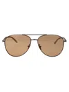 Giorgio Armani Matte Brown Steel Sunglasses In Gold