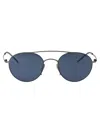 Giorgio Armani Matte Gunmetal Metal Sunglasses In Gray