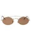 Giorgio Armani Matte Pale Gold Metal Sunglasses In Brown