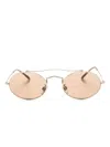 Giorgio Armani Matte Round-frame Sunglasses In Gold