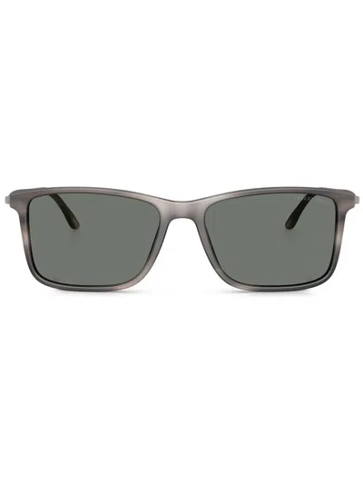 Giorgio Armani Matte Sonnenbrille Mit Streifen In Grau