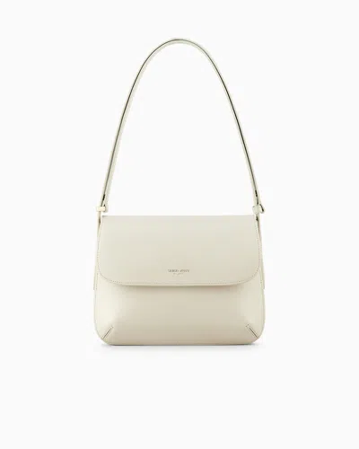 Giorgio Armani Official Store Large Palmellato Leather La Prima Bag In White