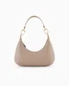 Giorgio Armani Official Store Medium La Prima Nappa-leather Hobo Bag In Dove Grey