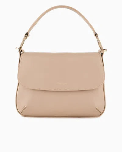 Giorgio Armani Official Store Medium La Prima Soft Baguette Bag In Nappa Leather In Beige