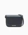 Giorgio Armani Medium Leather Shoulder Bag In Black