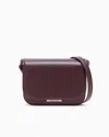 Giorgio Armani Medium Leather Shoulder Bag In Burgundy