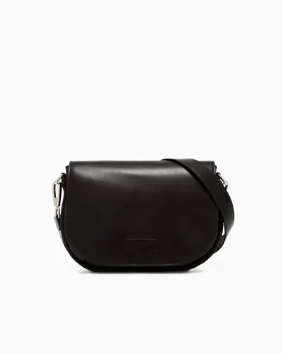 Giorgio Armani Official Store Medium Nappa Leather Shoulder Bag In Black