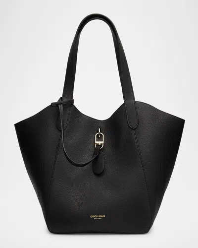 Giorgio Armani Medium Pebble Leather Tote Bag