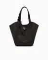 Giorgio Armani Medium Pebbled Leather Handbag In Brown