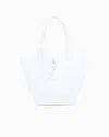 Giorgio Armani Medium Pebbled Leather Handbag In White