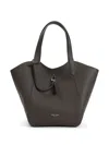 Giorgio Armani Logo Stamp Grained Leather Shoulder Bag In Brown