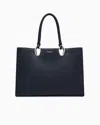 Giorgio Armani Medium Shopper Bag In Leather In Black