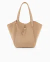 Giorgio Armani Medium Suede Handbag In Beige