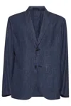 Giorgio Armani Men Blue Canvas Single-breasted Blazer