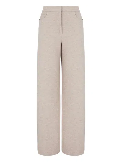 Giorgio Armani Mélange-effect Trousers In White