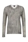 Giorgio Armani Melange Grey Mohair Blend Sweater In Gray
