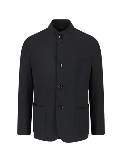 Giorgio Armani Tailored Blazer Two Front Pockets Design In Black