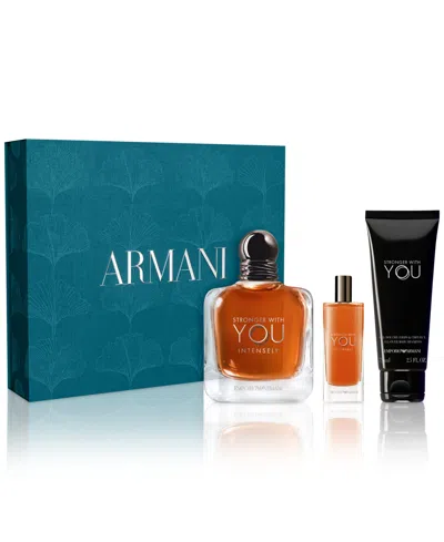 Giorgio Armani Men's 3-pc. Emporio Armani Stronger With You Intensely Eau De Parfum Gift Set In No Color