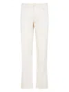 Giorgio Armani Straight-leg Trousers In Luxurious Cotton-silk Blend In Nude & Neutrals