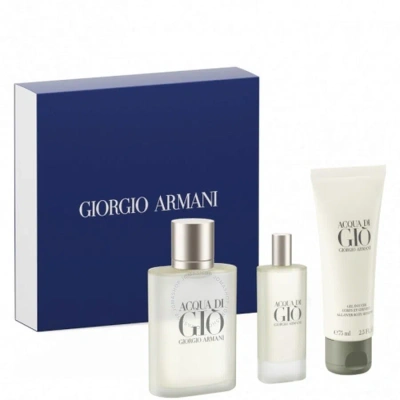 Giorgio Armani Men's Acqua Di Gio 3pc Gift Set Fragrances 3614273951302 In White