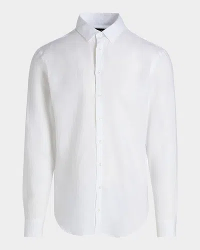 Giorgio Armani Men & Apos;s Linen Classic-fit Sport Shirt In White