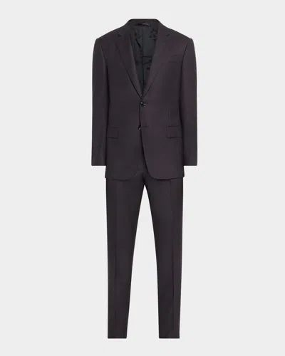 Giorgio Armani Men & Apos;s Micro-textured Wool Classic Fit Suit In Blue