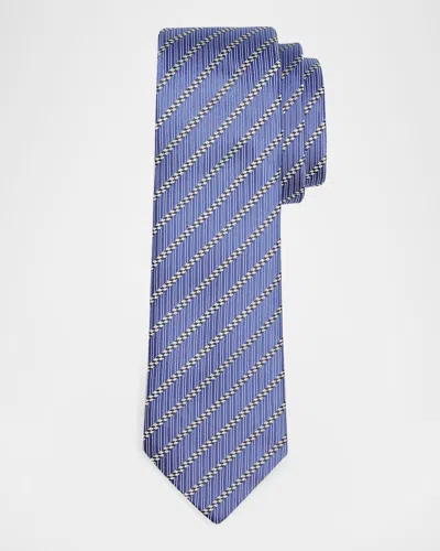 Giorgio Armani Men & Apos;s Mixed Stripe Silk Jacquard Tie In Blue