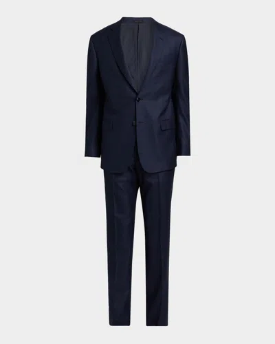 Giorgio Armani Men & Apos;s Soft Line Textured Wool Two-piece Suit In Deep Sky