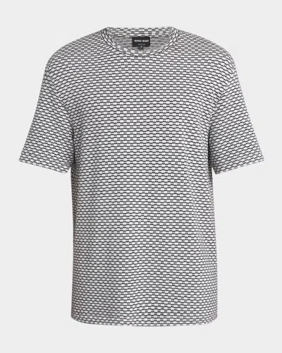 Giorgio Armani Men & Apos;s Square Jersey Jacquard T-shirt In Multi