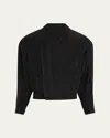 Giorgio Armani Men's Asymmetrical Lyocell Bomber Jacket In Black