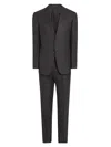 Giorgio Armani Men's Basic Wool Single-breasted Suit In Black