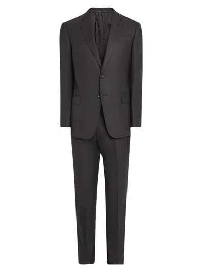 Giorgio Armani Men's Basic Wool Single-breasted Suit In Black